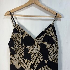 🦆 Ann Taylor Black and Tan knit strappy Maxi Dress